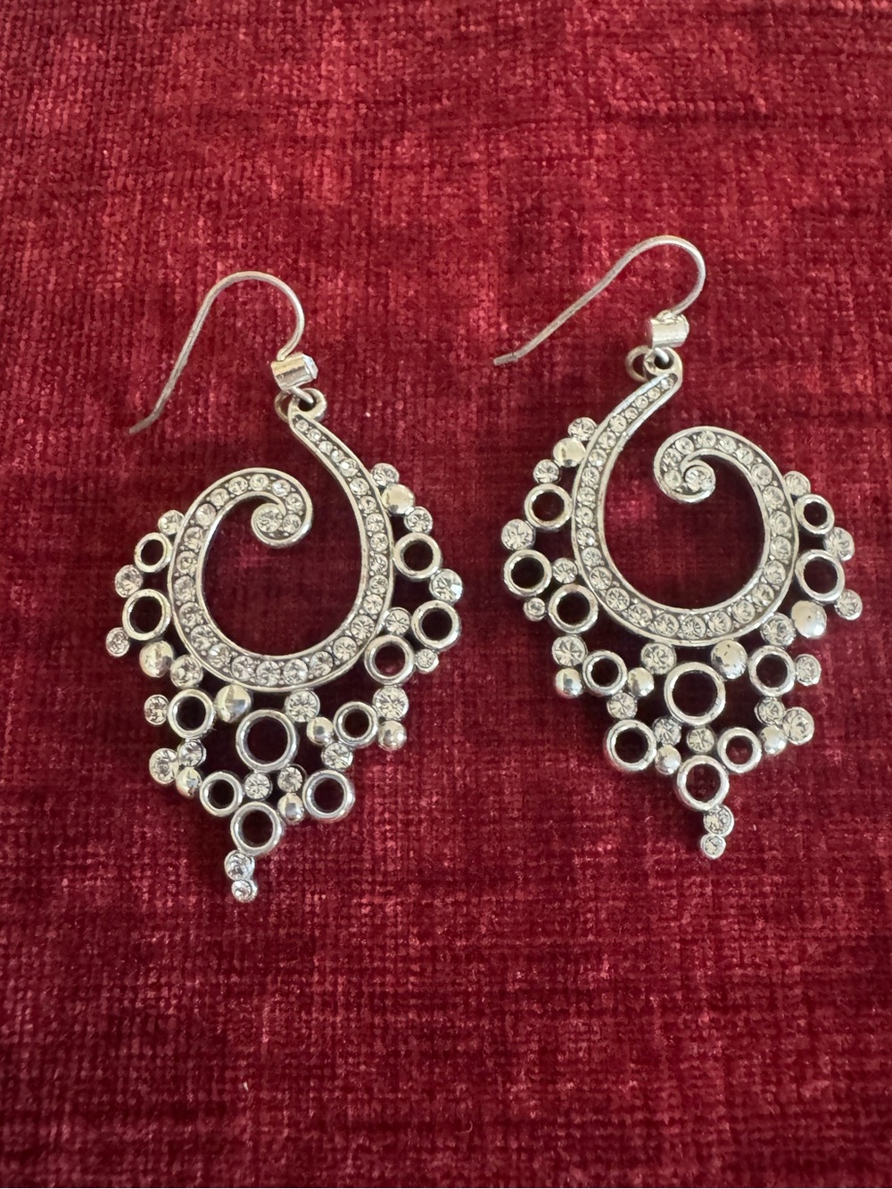 Brighton Silver Plated Swarovski Crystal Drop Earrings - Like New Gorgeous!